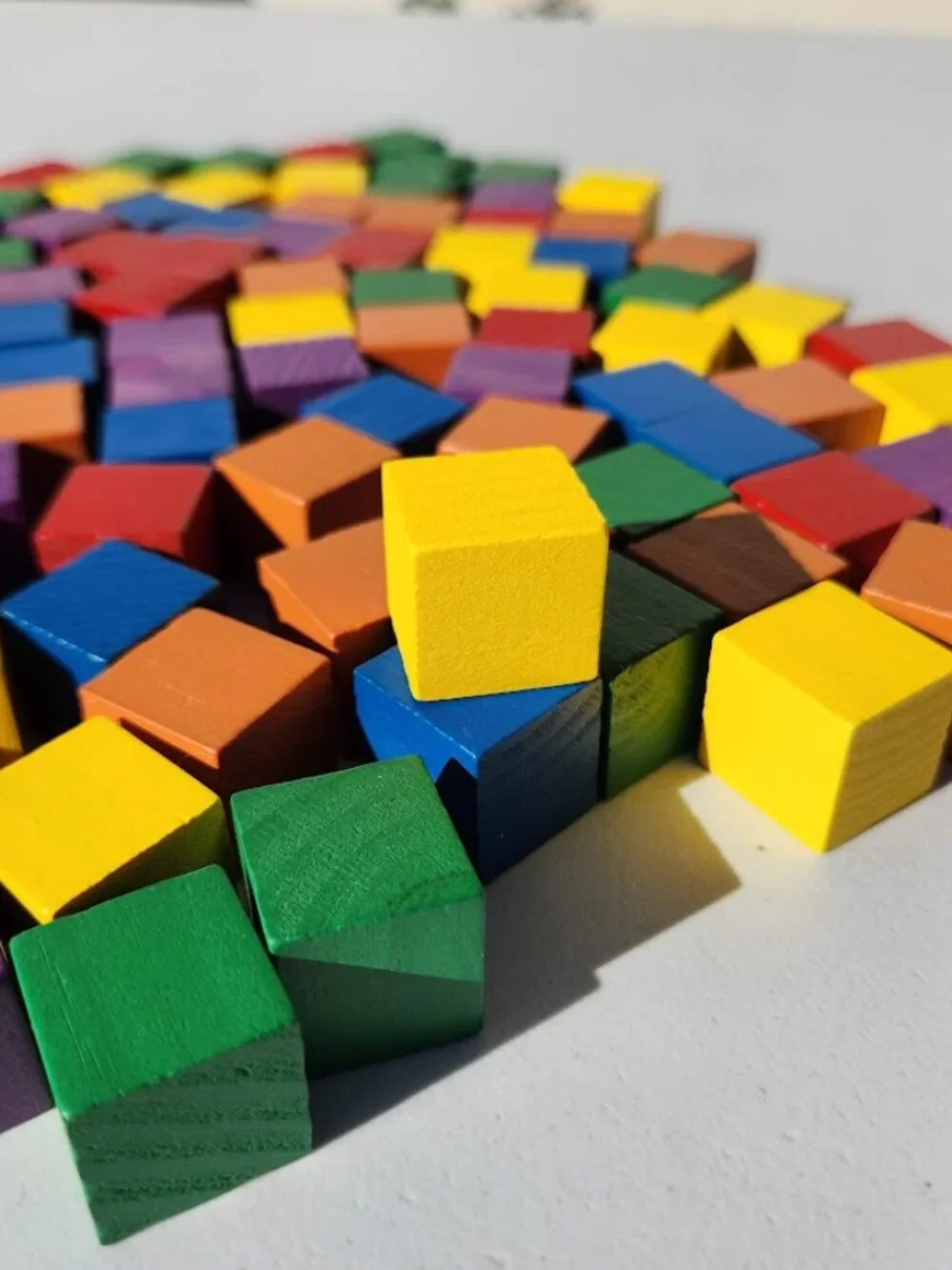 NEW Learning Resources Wooden Color Cubes 2 cm 100 Blocks 5 colors Math Manipula